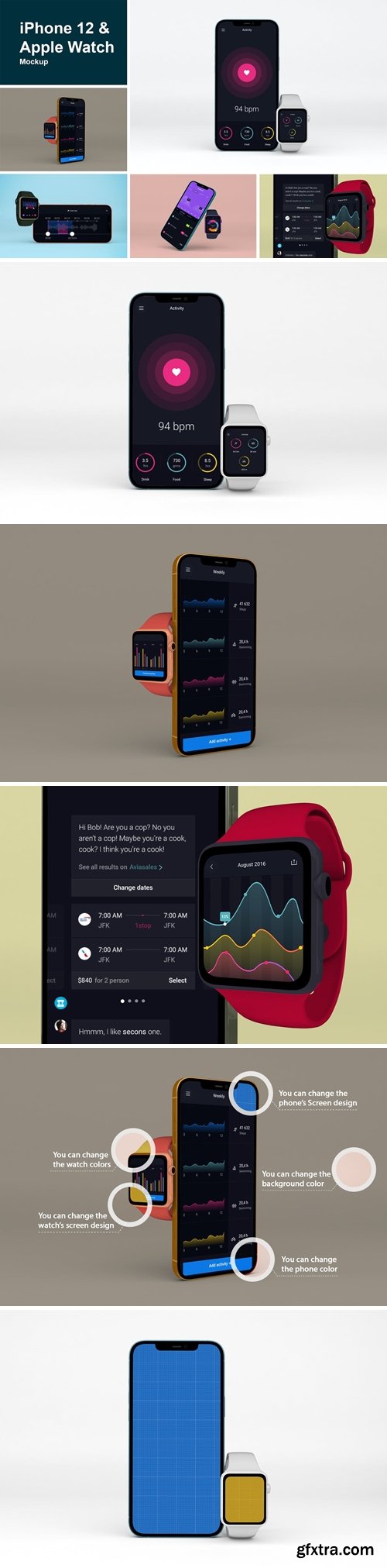 iPhone 12 & Apple Watch Mockup