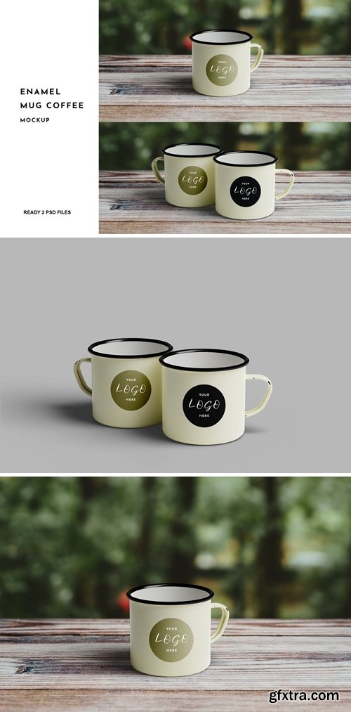 Enamel Mug Coffee Mockup