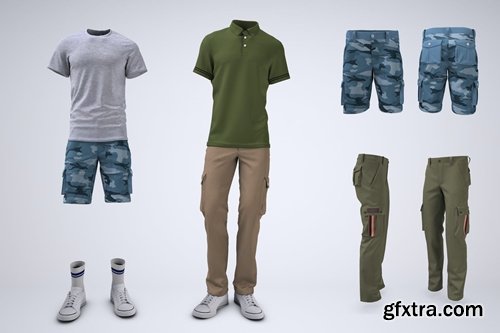 Cargo Shorts and Cargo Pants Mock-Up