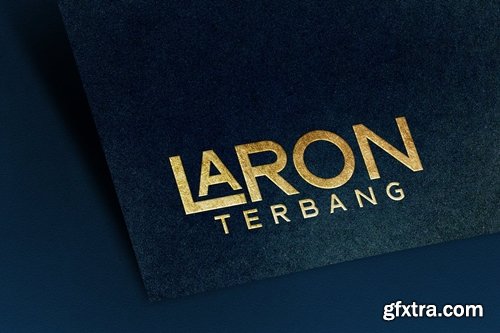 Logo Mockup Textured with Gold Text