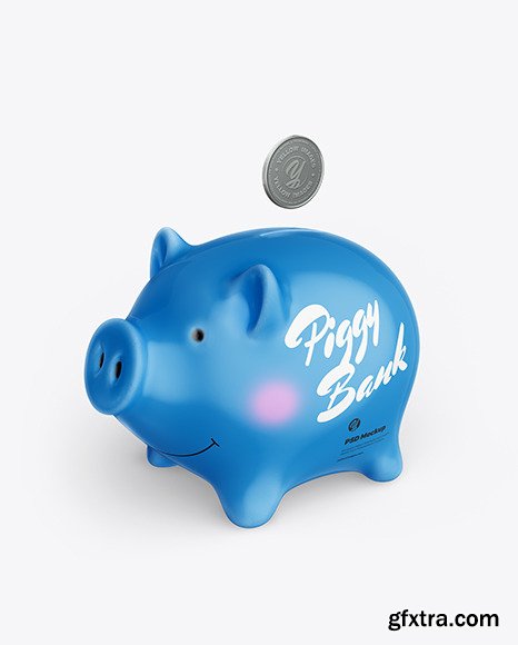 Piggy bank Mockup - Half Side View 71185