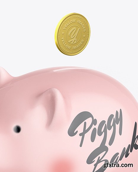 Piggy bank Mockup - Half Side View 71185