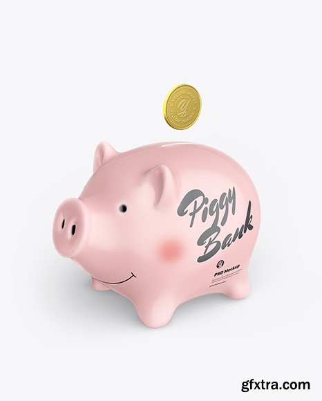 Piggy bank Mockup - Half Side View 71185