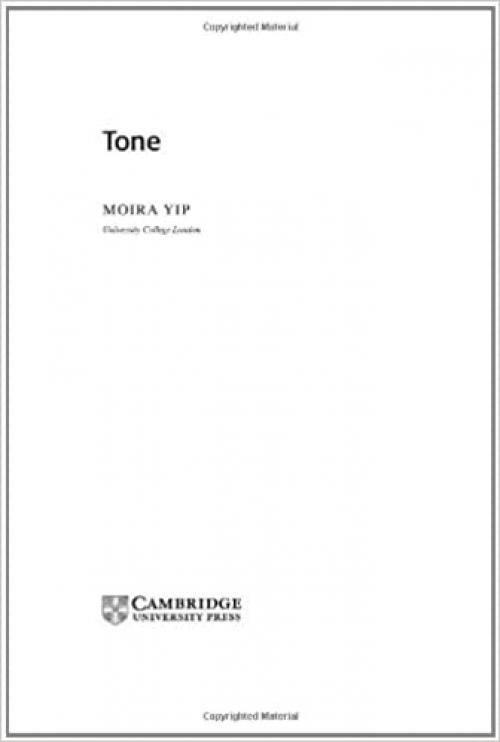  Tone (Cambridge Textbooks in Linguistics) 