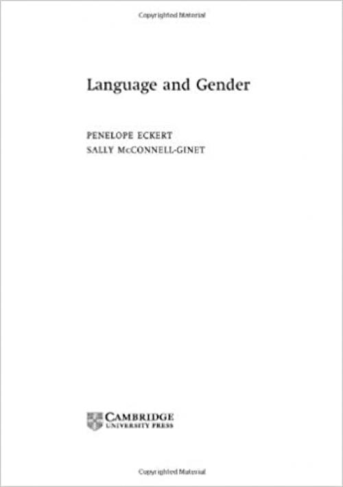  Language and Gender (Cambridge Textbooks in Linguistics) 