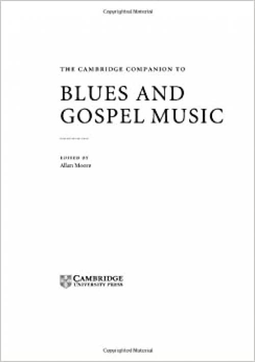  The Cambridge Companion to Blues and Gospel Music (Cambridge Companions to Music) 