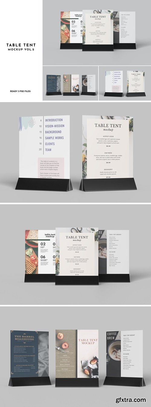 3 Psd Table tent Mockup Vol.2