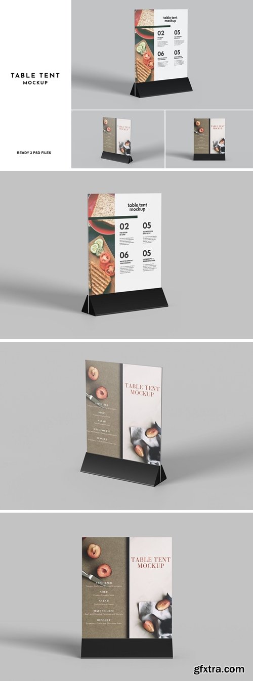 3 Psd Table tent Mockup