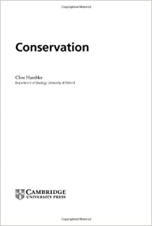  Conservation (Studies in Biology) 