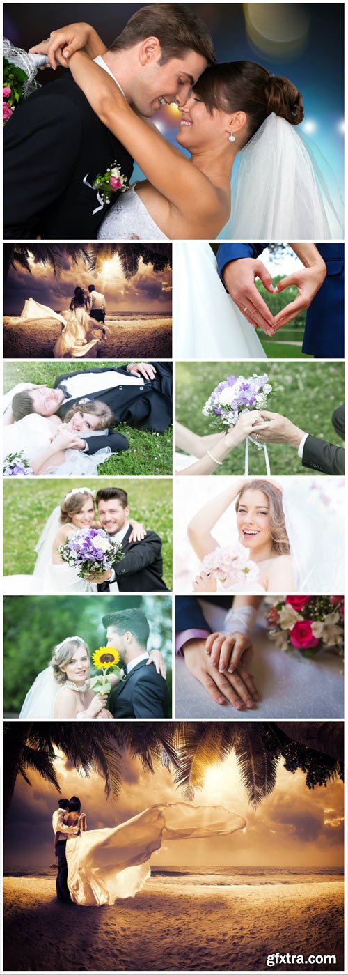 Bride and groom wedding stock photo