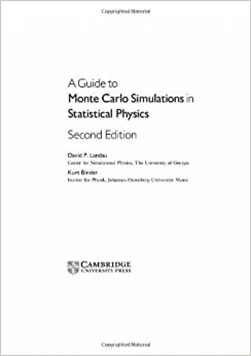  A Guide to Monte Carlo Simulations in Statistical Physics 