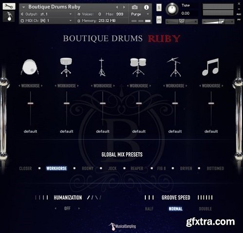 Musical Sampling Boutique Drums Ruby KONTAKT-DECiBEL