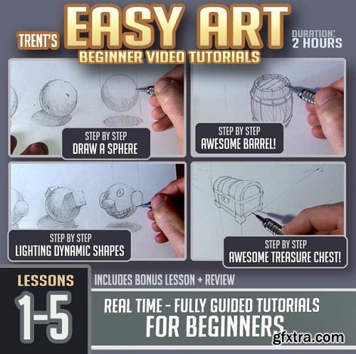 Easy Art Lessons 1-5 (Beginner) - Learn to Draw on paper!