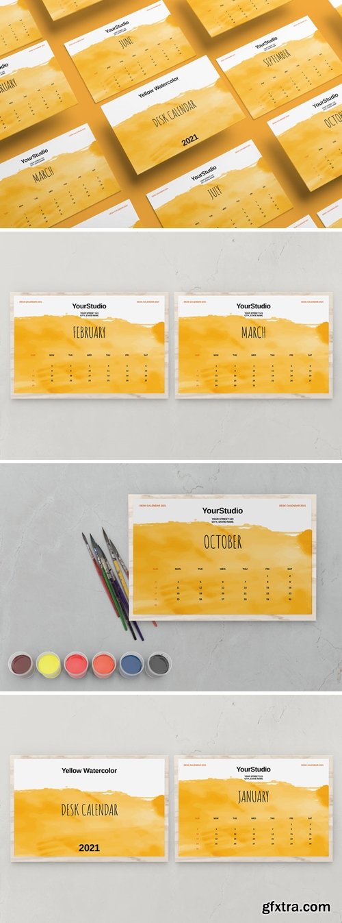 Desk Calendar Template 2021