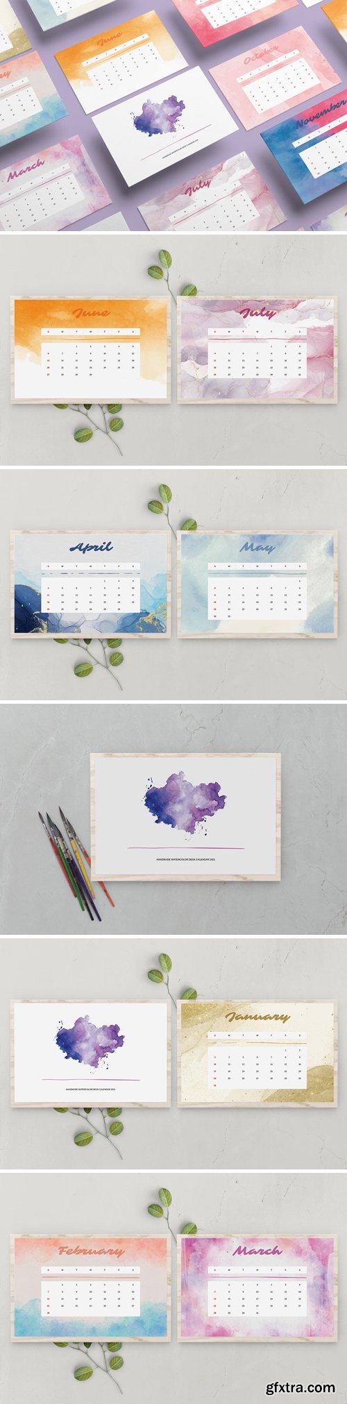 Handmade Watercolor Calendar 2021