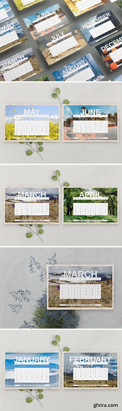 Nature Desk Calendar Template 2021