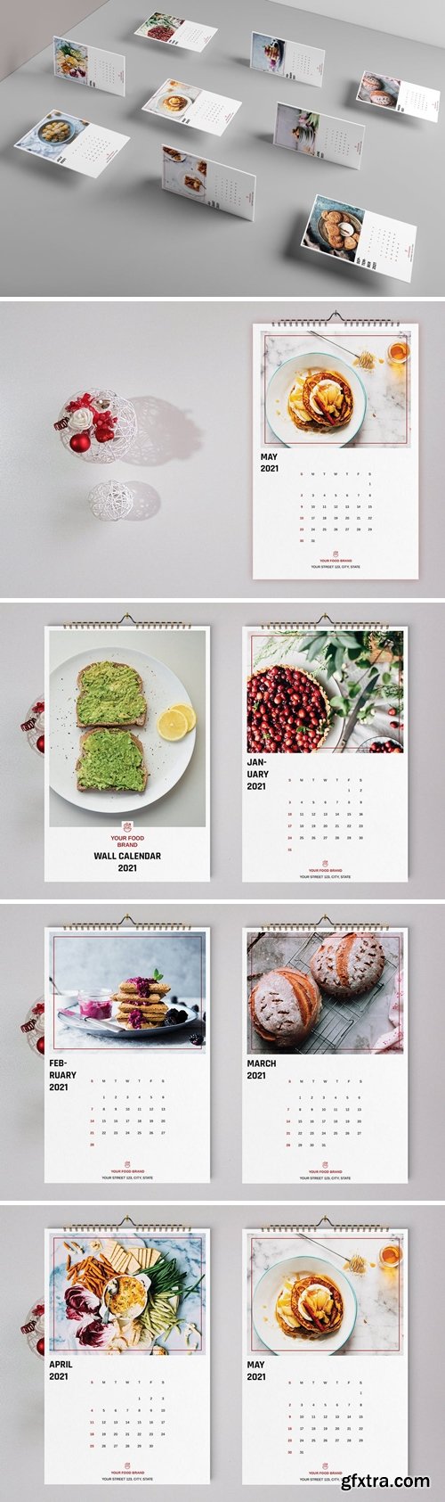 Food Wall Calendar Template 2021