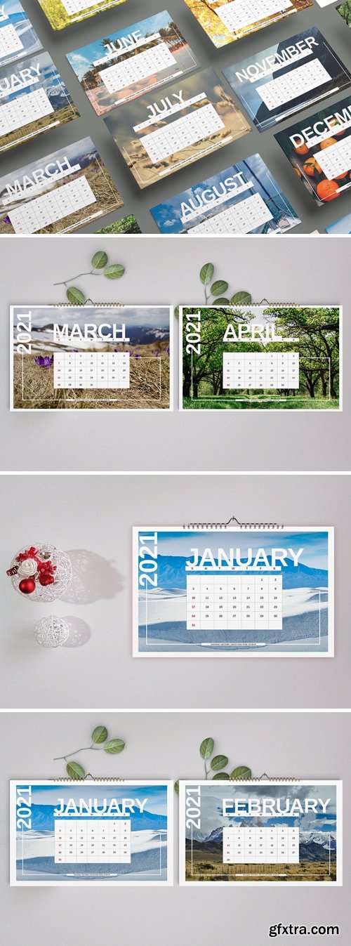 Nature Wall Calendar Template 2021