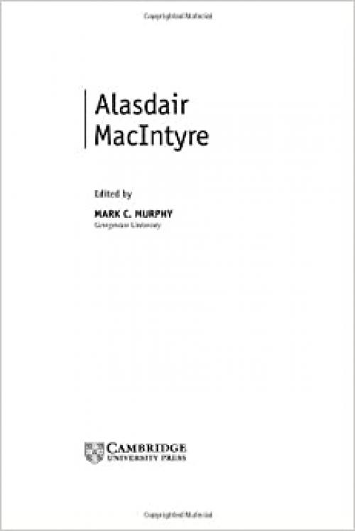  Alasdair MacIntyre (Contemporary Philosophy in Focus) 