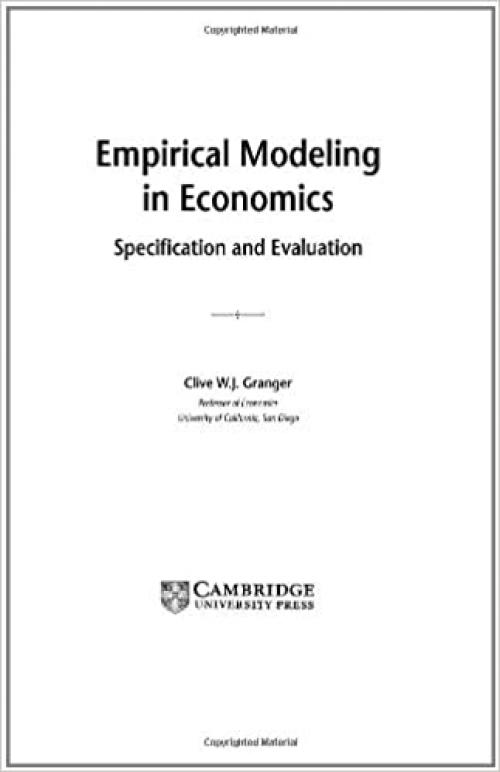  Empirical Modeling in Economics: Specification and Evaluation 