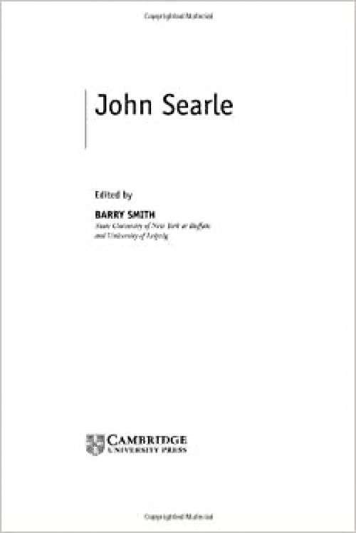  John Searle (Contemporary Philosophy in Focus) 