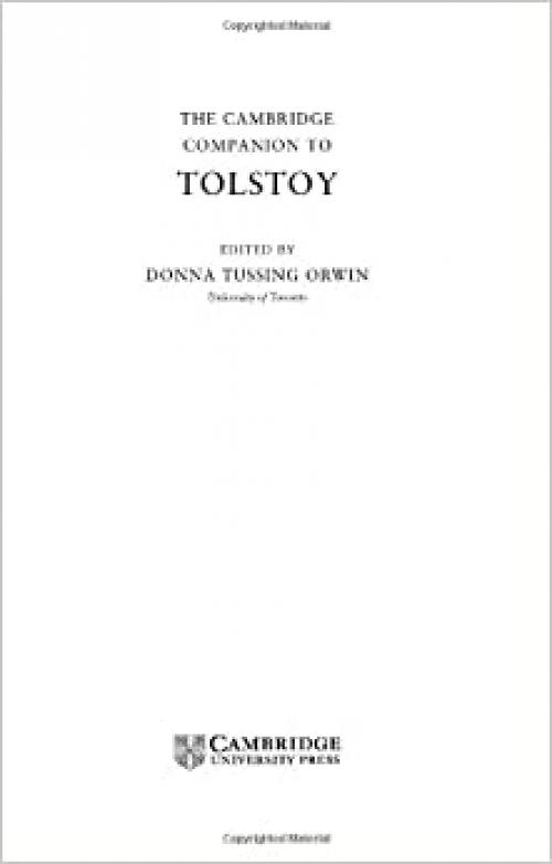  The Cambridge Companion to Tolstoy (Cambridge Companions to Literature) 