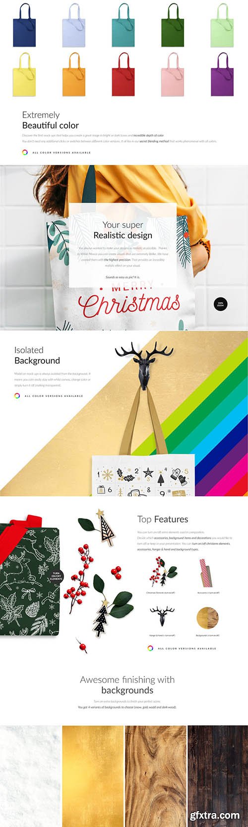 CreativeMarket - Xmas Tote Bag Mock-ups 5707013