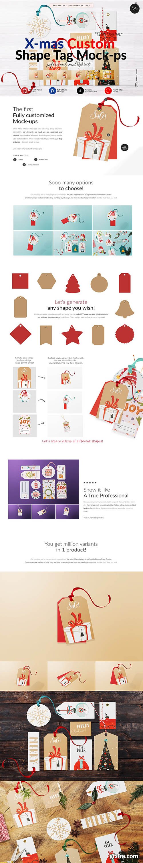 CreativeMarket - Xmas ALL Shape Tag Creator Mock-ups 5644586