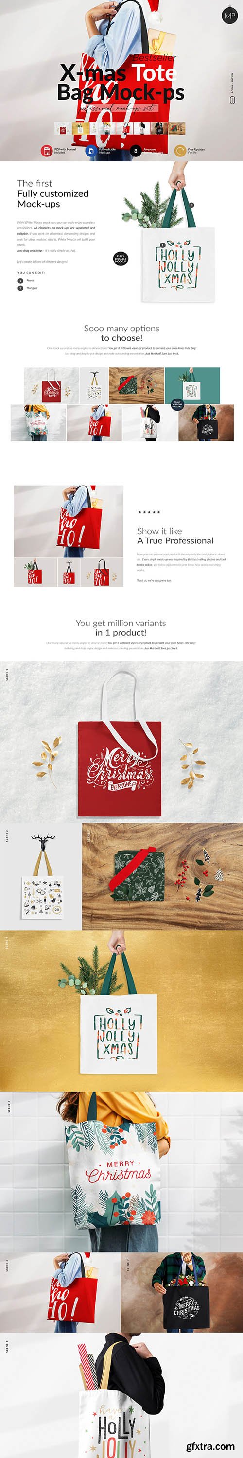 CreativeMarket - Xmas Tote Bag Mock-ups 5707013