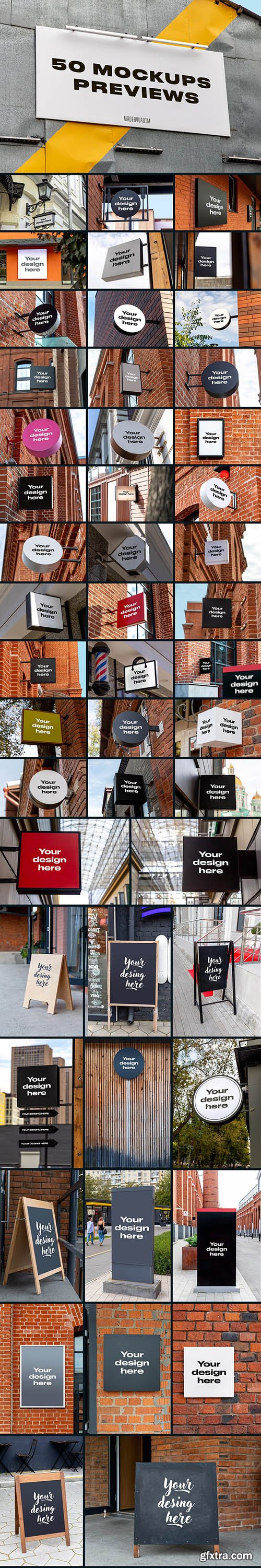 CreativeMarket - 50 Signs & Boards Mockups 5538161