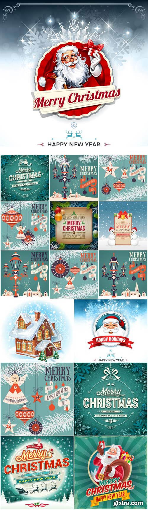 New Year and Christmas illustrations in vector 58