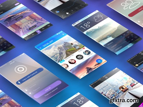 Perspective Screens App PSD Mockup Template