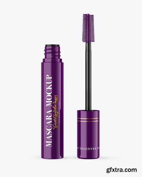 Opened Glossy Mascara Tube Mockup 72148