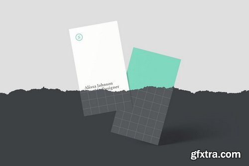 CreativeMarket - Vertical Business Card Mockups - 5723435