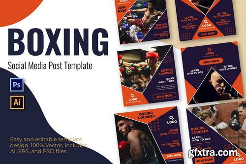 CreativeMarket - Boxing Social Media Template - 5723323