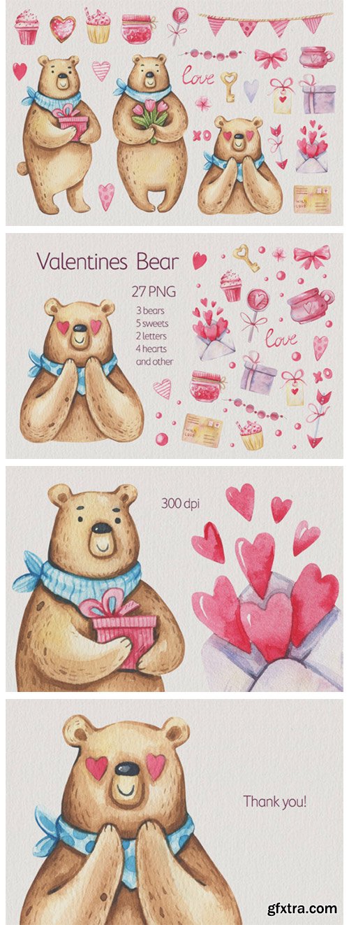 Watercolor Valentines Day Clipart 7071325