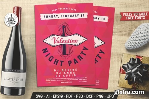 Valentines Night Party Flyer Brochure