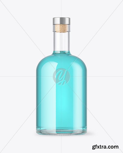 Clear Glass Drink Bottle Mockup 72803