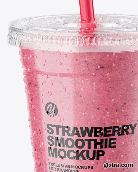 Strawberry Smoothie Cup with Straw 72712