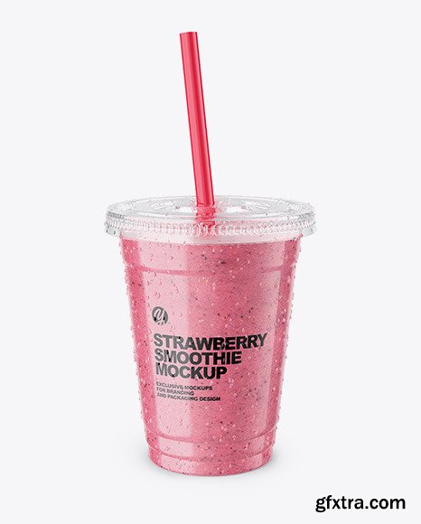 Strawberry Smoothie Cup with Straw 72712