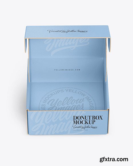 Opened Paper Box with Donut Mockup 68857