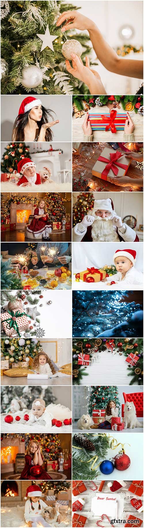 Happy new and Merry christmas holidays stock photo