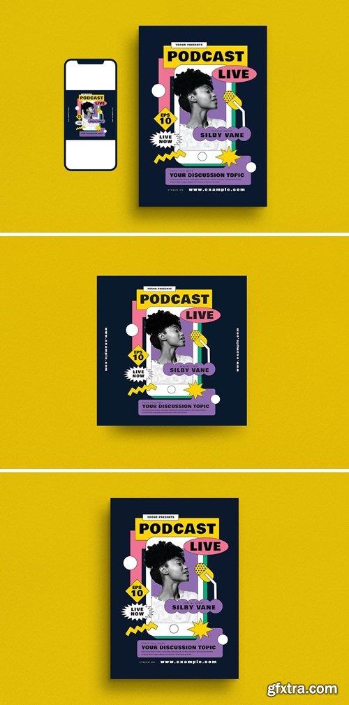 Podcast Live Event Flyer Set