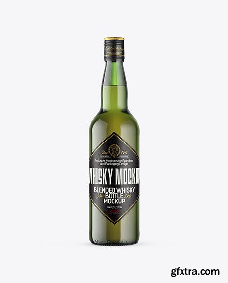 Green Glass Whiskey Bottle Mockup 72827