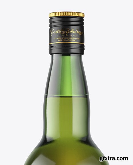 Green Glass Whiskey Bottle Mockup 72827