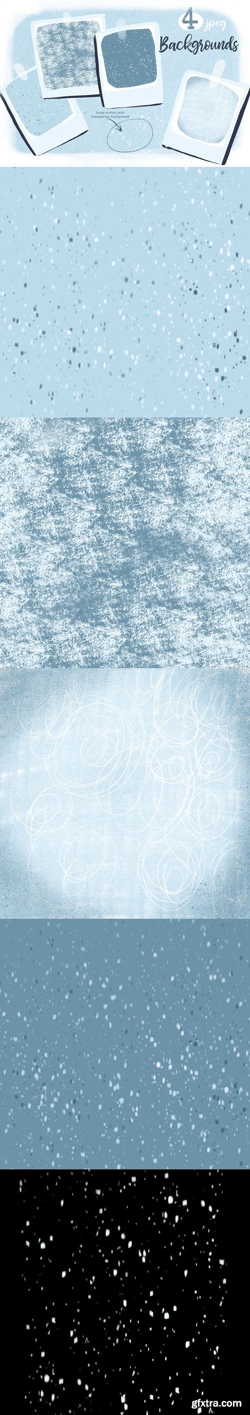 5 Snow Textures Backgrounds Set