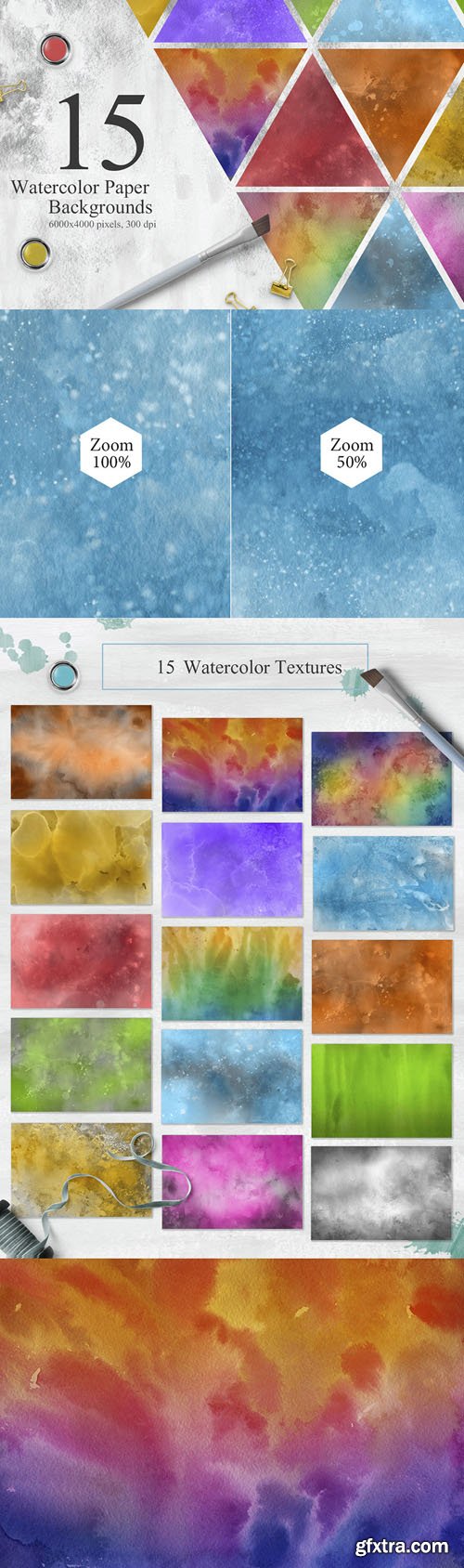 15 Watercolor Textures Backgrounds