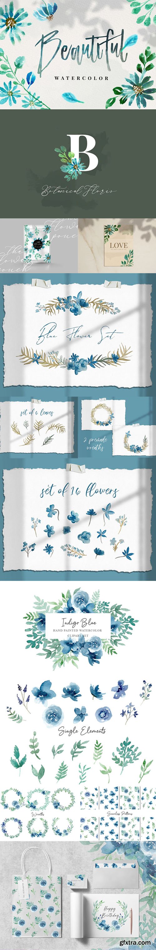 90+ Gracious Blue Watercolor Collection