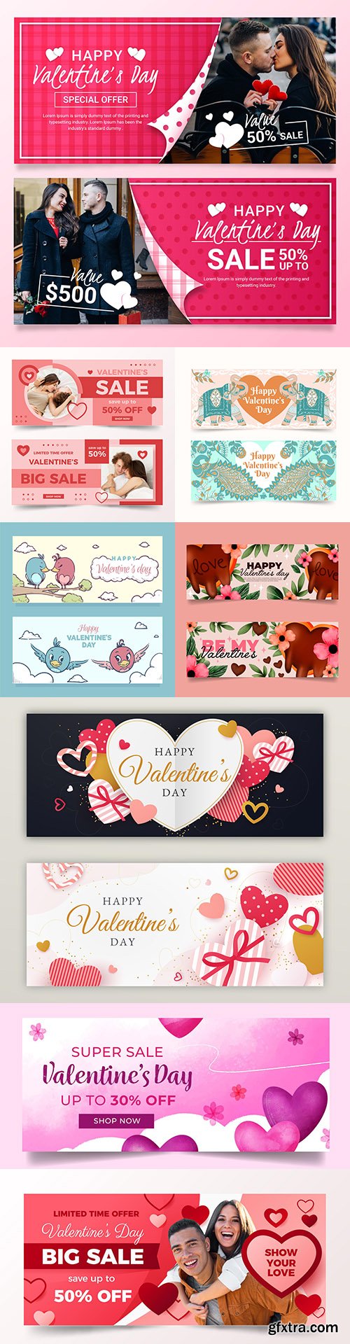 Valentine's Day banner and menu design template 2
