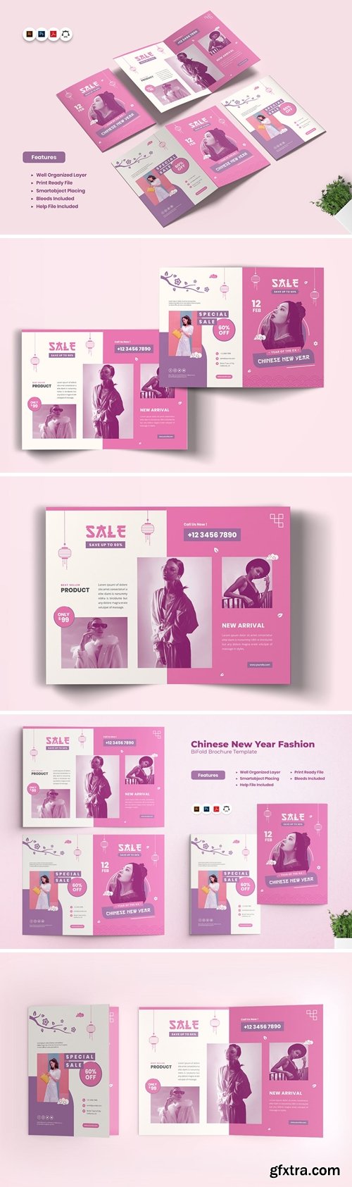 Chinese New Year Fashion Bifold Brochure